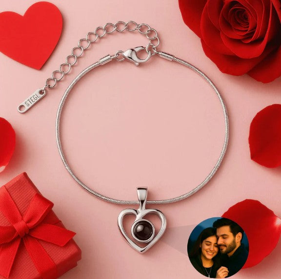 Custom Heart Photo Projection Bracelet